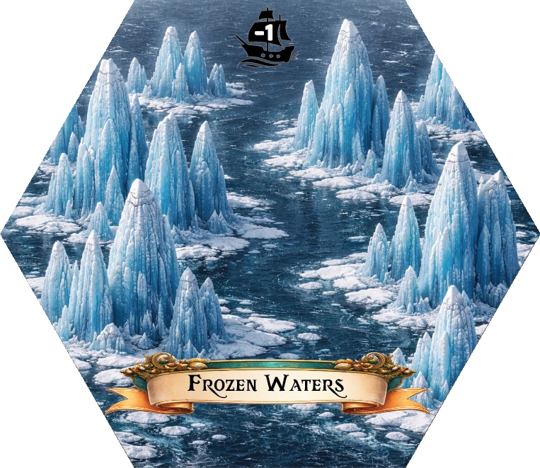 Frozen Waters hex map tile